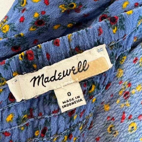 Madewell Calico Floral Blue Wide-Leg Cami Jumpsuit Women’s Size 0 - Picture 8 of 10